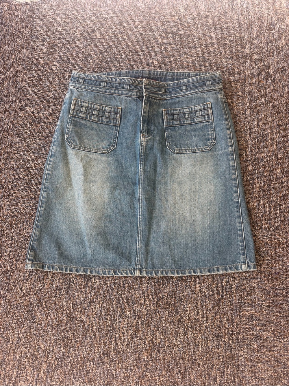 Vintage American Eagle Outfitters Light Blue Denim A-Line Skirt Y2K Size 8